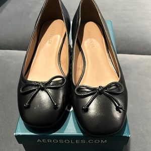 Aerosoles  black leather Callie wedge shoe